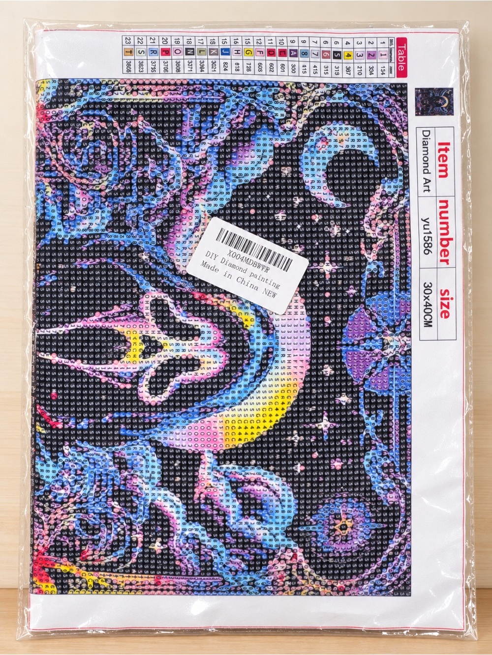 DIY Diamond Art Wall Canvas - Black & Multicolor Scream Moon Design